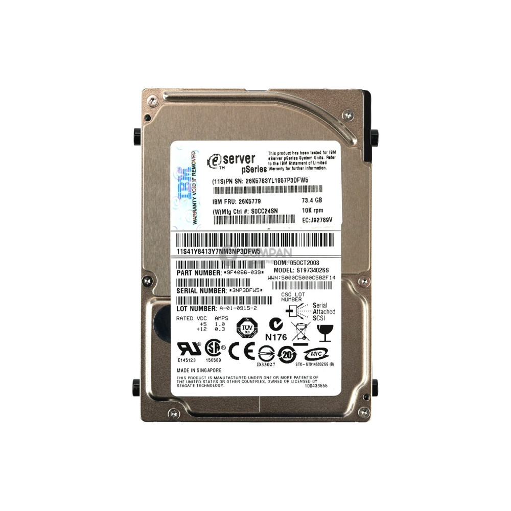 26K5779 IBM HDD 73GB 10K SAS 3G 2.5" SFF HOT-SWAP